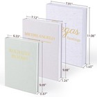3 Pack Linen Decorative Books For Home Decor Gold Foil Cover Modern Faux Deco   