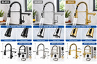 Commercial Kitchen Faucet Pull Down Sprayer Dual Spout 3 8  Black Silver Gold