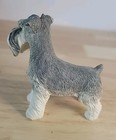 Schnauzer Figurine White And  Gray Ears Down