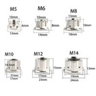 6pcs Titanium Nut M6 M8 M10 M12 M14 M16 Ti Flange Nuts For Motorcycle Rear Axle