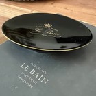 New Set Of 2 Bathroom Black Porcelain Soap Dish Toothbrush Holder    le Bain 
