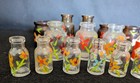 Lot Of 19 Vintage Mini tiny Glass Hand Painted Bottles Amber   Clear