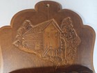 Wooden 35 Slot Thimble Holder Water Mill Motif Wall Display Unit Vintage Nice