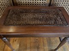 Vintage Wood Cane Stool Table Piano Bench  Seat Chair Antique Vanity