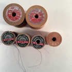 Mixed Lot Of 6 Vintage Sewing Nylon Thread Wooden Spools Sizes Vary