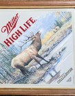 Vintage 18 5  Miller High Life Wildlife Series Challenge Elk Wood Framed Mirror 