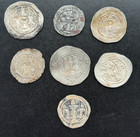 Lot Of 7 Ancient Sassanian Empire Silver Coins     Authentic Historical Drachms