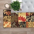 Custom Size Stair Hallway Runner Rug Rubber Back Non Skid Brown Floral Boxes