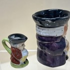 Vintage Toby Mugs Miniature One Handpainted Made In England  Tiny One Japan Pair