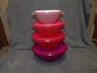 New Shades Of Pink Tupperware 4 set Servalier Bowls 3 5  5 25  8  11 75 Cup