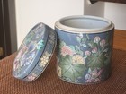 Vintage Floral Chinoiserie Large Lidded Tea Caddy jar tobacco Storage Canister