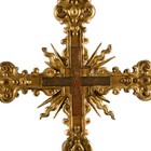 Antique Carved Giltwood And Painted Crucifix Cross