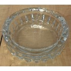 Vintage Heavy Clear Cut Glass Round Ashtray 6 Inch Geometric Crystal Style