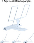   adjustable Metal Book Stand For Desk Portable Reading Holder With Page Clips B