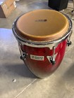 Lp Performer Series Conga With Chrome Hardware 11 75 In  Red Fade  Cracked