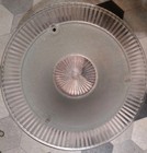 Vintage 12  Art Deco Frosted Glass Ceiling Light Fixture Lamp Shade Teal Ribbed