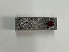 Vintage Floral Design 800 Silver Lipstick Case   Gem Free Shipping