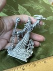 Vintage Large Size Spoontiques Pewter Wizard With Staff And Bird