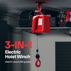 3-in-1 Electric Hoist Winch 1100lbs 40ft Lift 110v Crane Wired   Wireless Remote