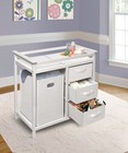 Baby Nursery Changing Table W  3 Storage Baskets Hamper Wood Pad Safety Rails Us