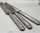 3 Antique Wm Rogers   Son Warranted Silver Plated Dinner Knives