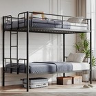 Twin Over Twin Heavy Duty Metal Bunk Bed Frame W ladder For Kids Adult Bedroom
