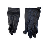 Vintage Women s Genuine Leather Silk Lined Driving Gloves Black Size 7
