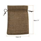 5pcs Small Burlap Bags With Drawstring 5x7  Gift Pouches Brown