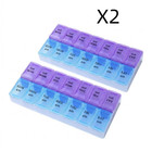 2 Pack Weekly Pill Box Organizer Twice A Day 7 Day Ampm Organizer Case Medicine