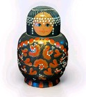 Vintage Set Of 12 Russian Matryoshka Nesting Dolls Hand Painted Raised Dots Jt
