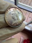 1887 Great Britain Victoria Jubilee Head Florin Rainbow Toning Unc Silver