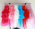 Organza Pleated Ruffled Flower Girl Dress Junior Bridesmaid Christmas Pageant
