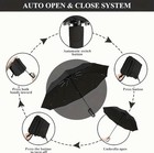 Automatic Folding Umbrella Windproof Compact Portable Travel Rain Umbrella Black