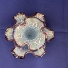 Fenton Miniature Epergne Single Horn French Opalescent Diamond Lace Lavender 5   