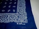 Vintage Bandana Navy Blue Paisley Fast Color  All Cotton Rn 13960