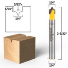Point Cutting Round Over Router Bit 4 Bit Set - 1 4  Shank - Yonico 13470q