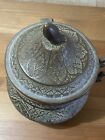 Antique Islamic Persian Red Copper  Handmade Decorations Pot Damaged