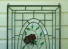 20  X 34  Stained Glass Window Panel Rose Blooming