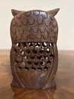 Vintage Hand Carved Wooden Owl With Hidden Owlet Folk Art Decor