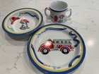 Tiffany   Co Fire Station  Dalmation Childs Set Of 3 Cup Bowl Plate Japan 2005