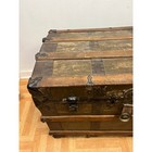 Vintage Wood Steamer Trunk Chest Coffee Table Storage Box Antique Brown Tv Stand