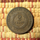 1864 Two-cent Piece  Large Motto     Nice   Original  Issue-free  Part Of  we 