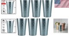Gift-ready 16oz Aluminum Hammered Tumblers - Set Of 6 For Home Entertaining