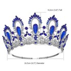 9 2cm Tall Crystal Tiara Crown Wedding Queen Princess Prom Adjustable For Women