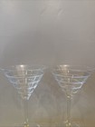 Set Of Four Etched Martini Glasses