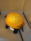 Vtg Turtle Lamp Amber Style Glass Brass Base Tortoise Night Light Switch