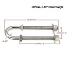 2x Boat Stern Bow Eye U Bolt Tie Down Marine Stainless Steel 4  Length 3 8  Dia