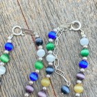 Jordan 925 Sterling Silver Galaxy Glass Beaded Necklace And Bracelet Set