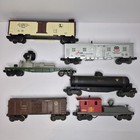 Lionel O Gauge Lot Of 6 Boxcar Flat Car Searchlight Car Lights Don t Work