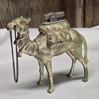 Vintage Camel Figural Table Lighter Metal Animal Statue Pat 112282 Novelty Decor